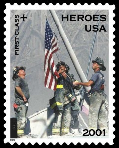 Postage stamp with flag from Sept. 11, 2001 Postage stamp with flag from Sept. 11, 2001