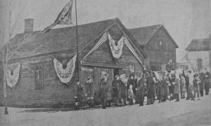 Voters line up for lunch before rejoining the Union.