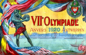 A poster for the 1920 Olympics featured flags.
