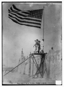 Marines raise Old Glory in Veracruz in 1914