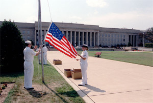 Raising a flag at the Pentagon