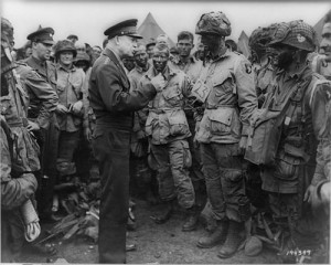 Eisenhower speaks to D-Day troops