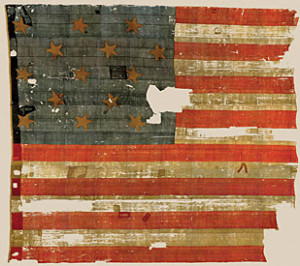 Remnants of the original Star-Spangled Banner