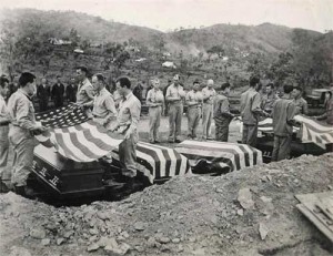 Burial service in New Guinea during WWII.
