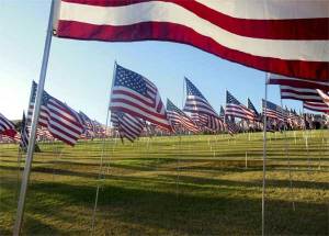 Flags fly near Pacific coast