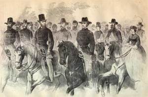 Lincoln and Hooker review troops in 1863