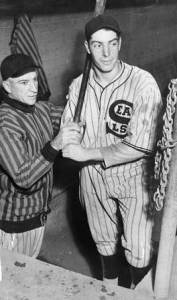 DiMaggio with his Seals manager in the early 1930s