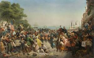 An 1860s' painting recorded the return of the Irish 69th brigade