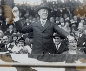 In 1916, President Wilson tosses the first ball of the season.