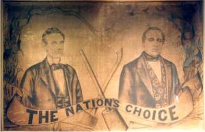 Lincoln campaign banner (Copyright Lincoln Heritage Museum)