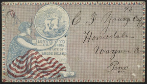 An envelope from the Civil War included the Rhode Island seal. (Library of Congress)