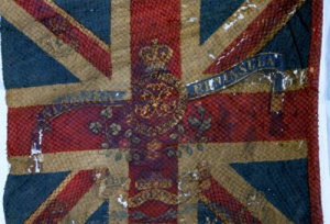 A regimental flag borne by the Royal Scots at Waterloo