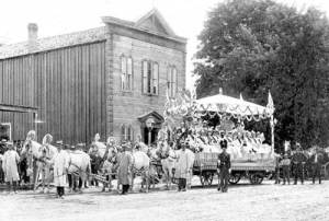 A float in Idaho's statehood parade in Boise in 1890. (Idaho State Archives)