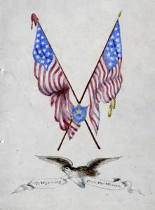 Cover of a booklet listing women who helped buy a 44-star flag for Wyoming. (Wyoming State Archives)