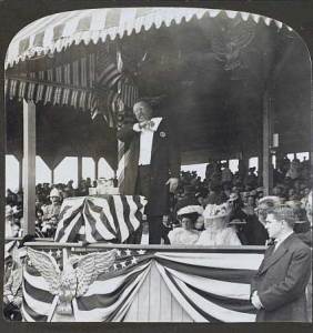 President Theodore Roosevelt speaks at tercentennial. (Library of Congress)