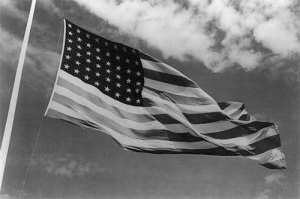 American flag flies in 1942. (Library of Congress)