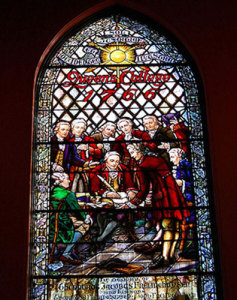 Charter Window depicts creation of Queens College