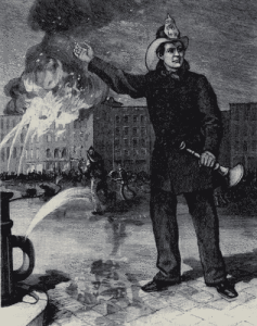 Chief Howard at a fire. (New York Public Library)