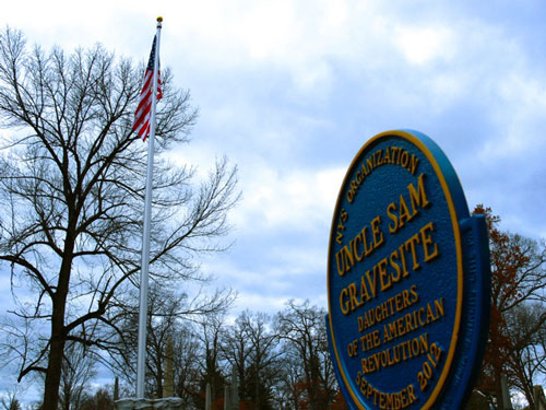 Uncle Sam flagpole marker