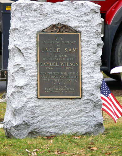 Uncle Sam's flagpole stone