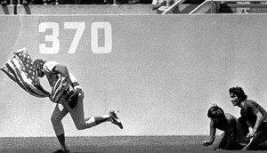 Rick Monday rescues the American flag.