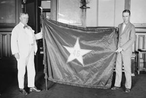 Oklahoma's first state flag. (Library of Congress)