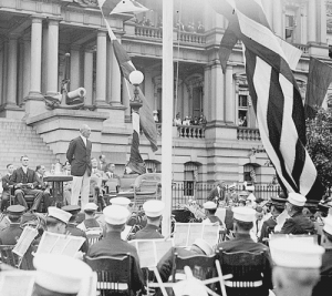 President Wilson on Flag Day. (Library of Congress)