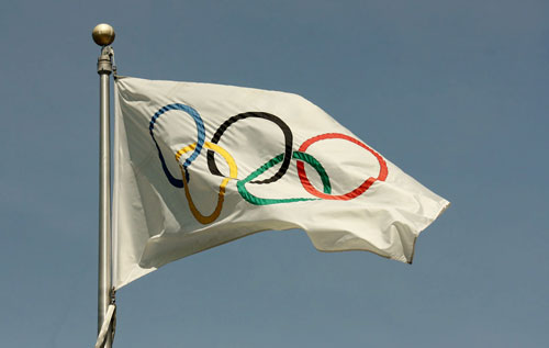 The Olympic flag's rings represent the colors of national flags. (wikipedia.com)