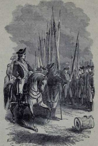 Surrender of British flags at Yorktown.