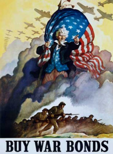 A WWII poster promoting war bonds.