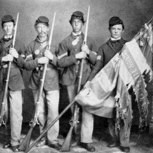 Color Guard of Hayes' unit holds what might have been a gift from his wife. (ohiocivilwar150.org)