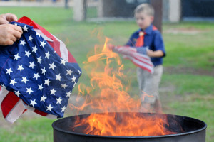 Honoring a symbol, Team Seymour holds flag retiring ceremony