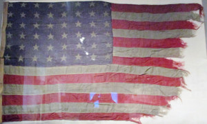 An ensign flown by New Orleans during its Pacific battle