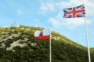 Rock Gibraltar England Flags