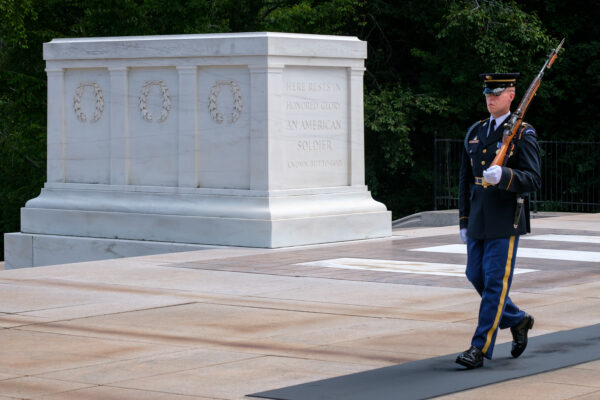 Ceremonial guard at the Tomb of the Unknown Soldier at Arlington National Cemetery