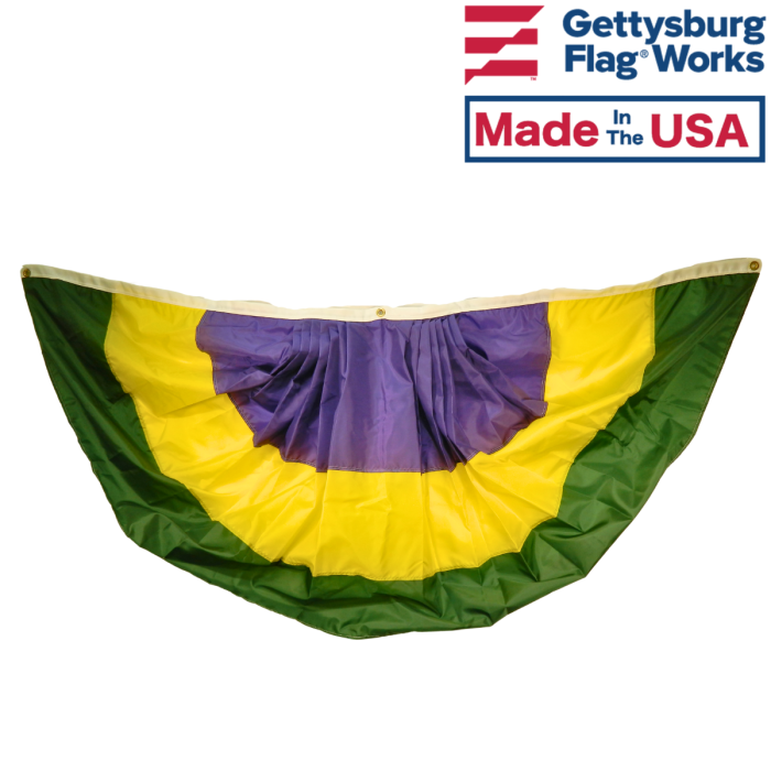 Mardi Gras Bunting Pleated Fan Carnival Decoration