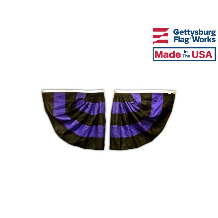 Mourning Pleated Half Fan Set, Nylon