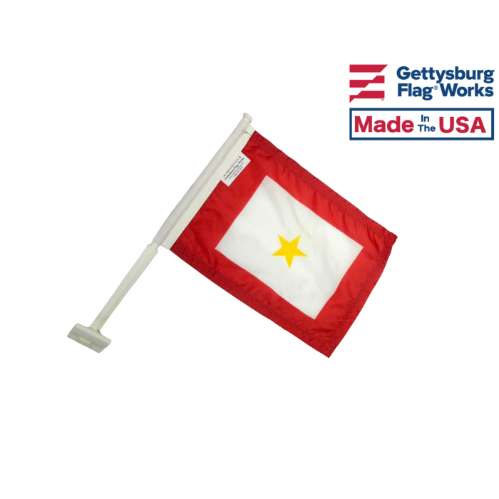 Gold Service Star Car Window Flag - 11x15"