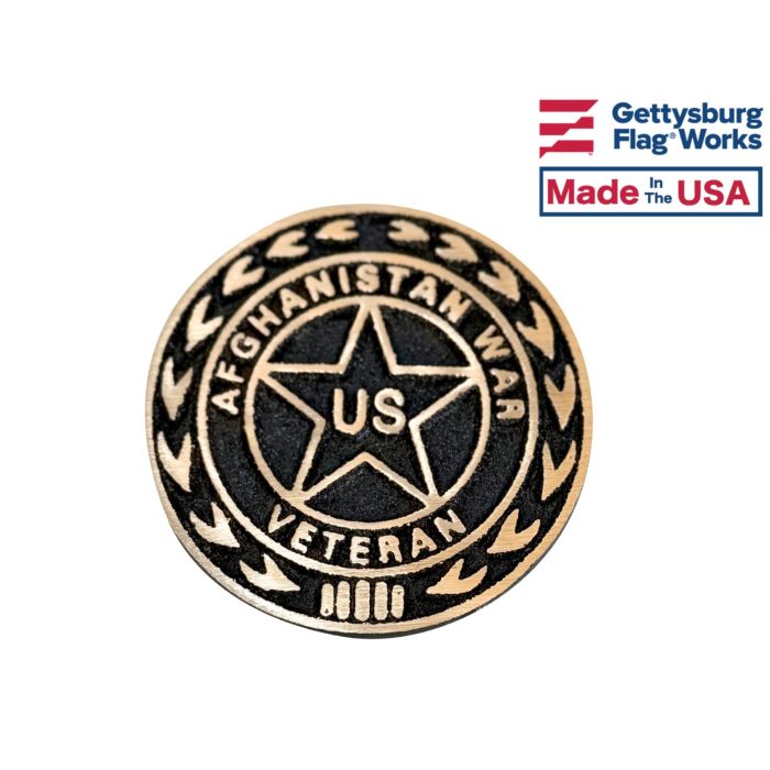 3" Afghanistan Memorial Bronze Medallion - Adhesive Backed 3" Diameter