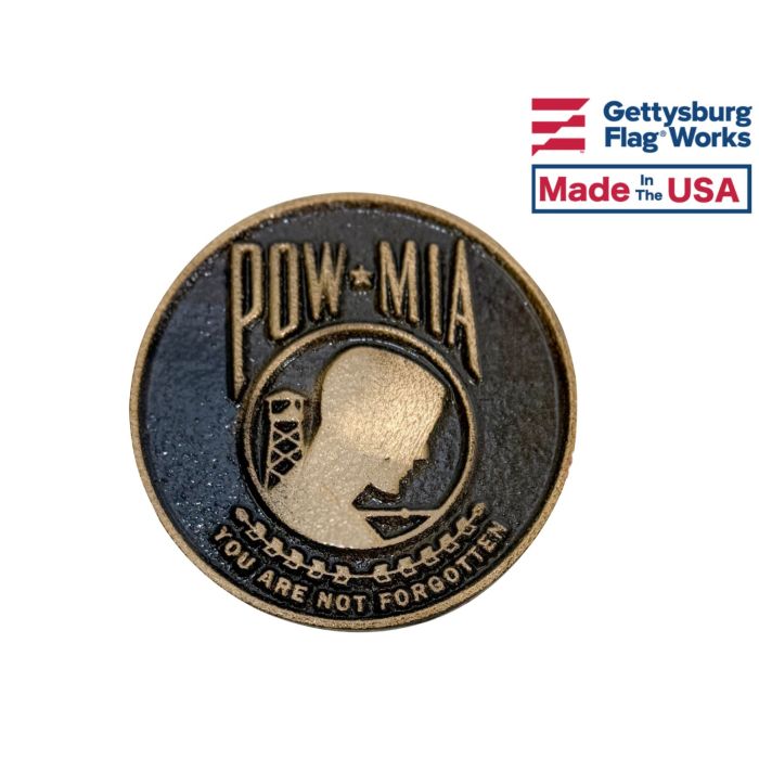3" POW/MIA Memorial Bronze Medallion - Adhesive Backed 3" Diameter