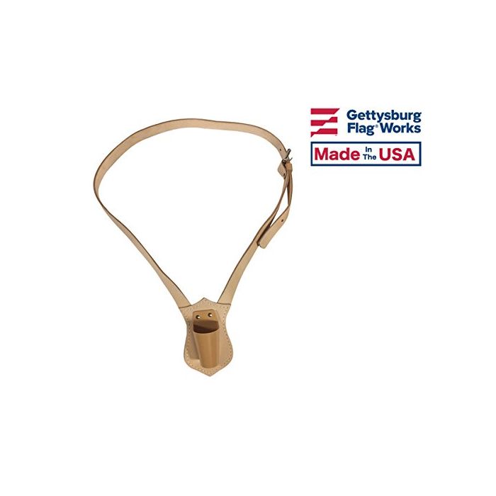Leather Parade Marching Flagpole Harness Belt - Choose Options