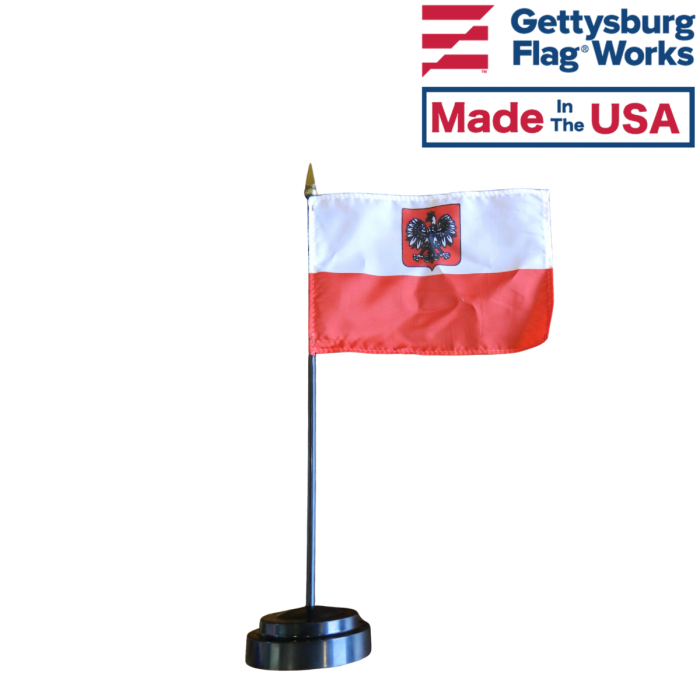 Poland Ancestral Stick Flag (with Eagle)