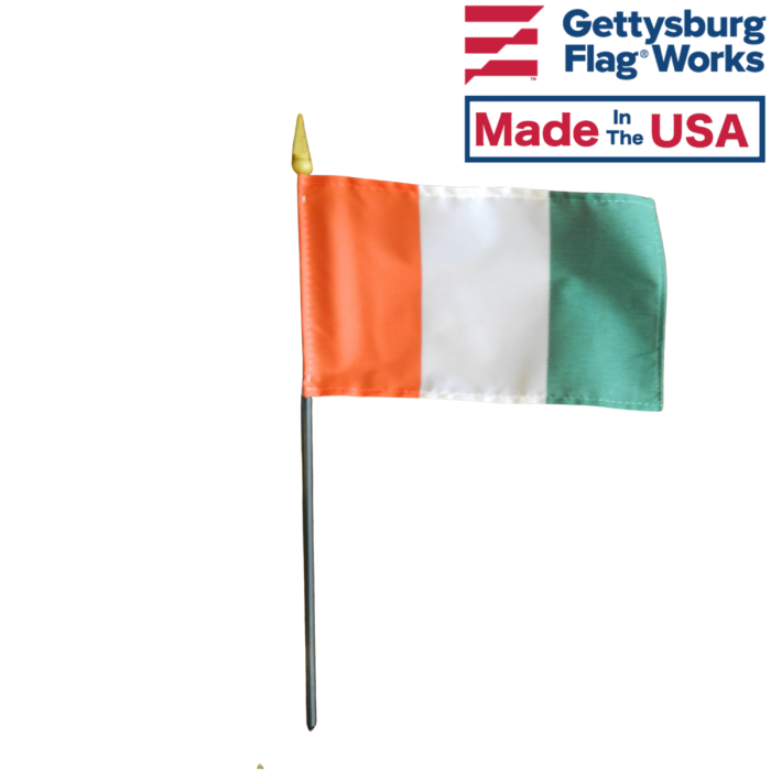 4x6" Ivory Coast Stick Flag