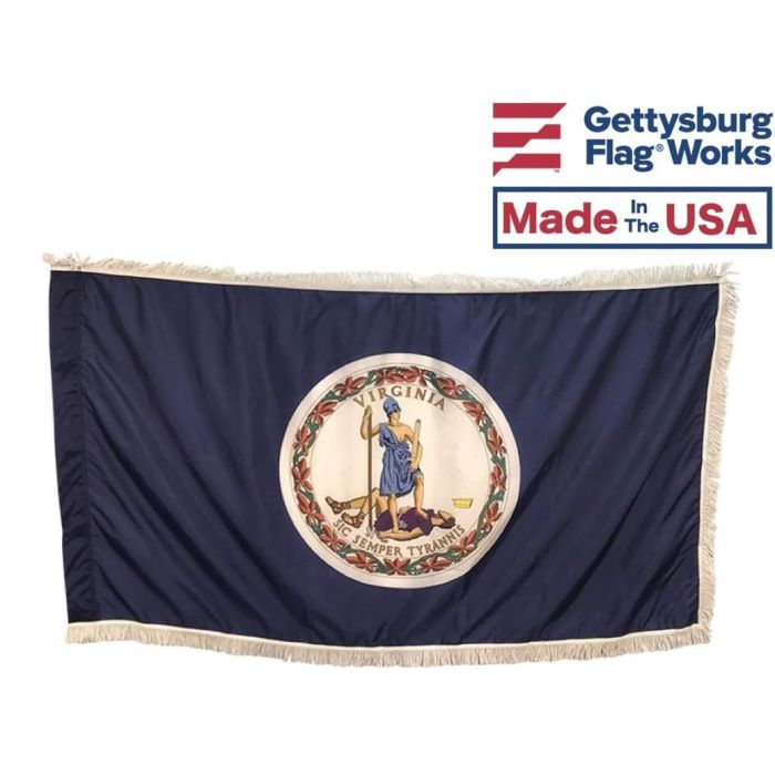 Virginia Flag Indoor with White Fringe