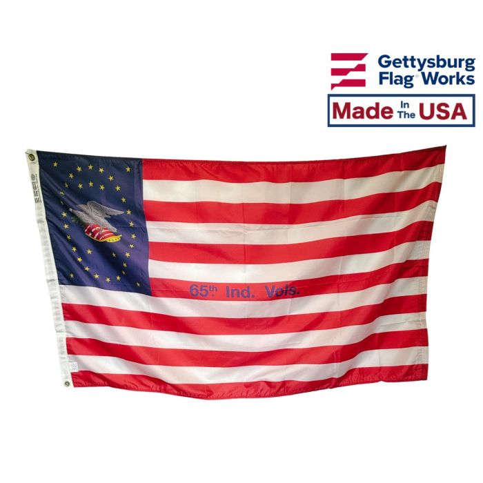 65th IND. Infantry Flag Made in the USA by Gettysburg Flag Works
