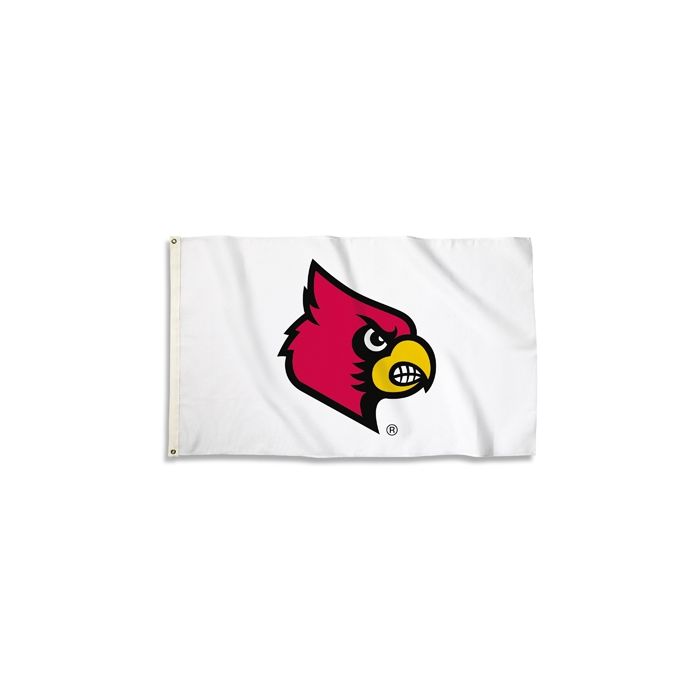 LOUISVILLE CARDINALS Outdoor Flag - WHITE