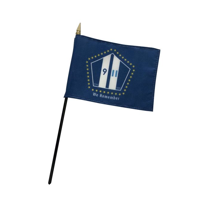 9/11 We Remember Stick Flag - 4x6"