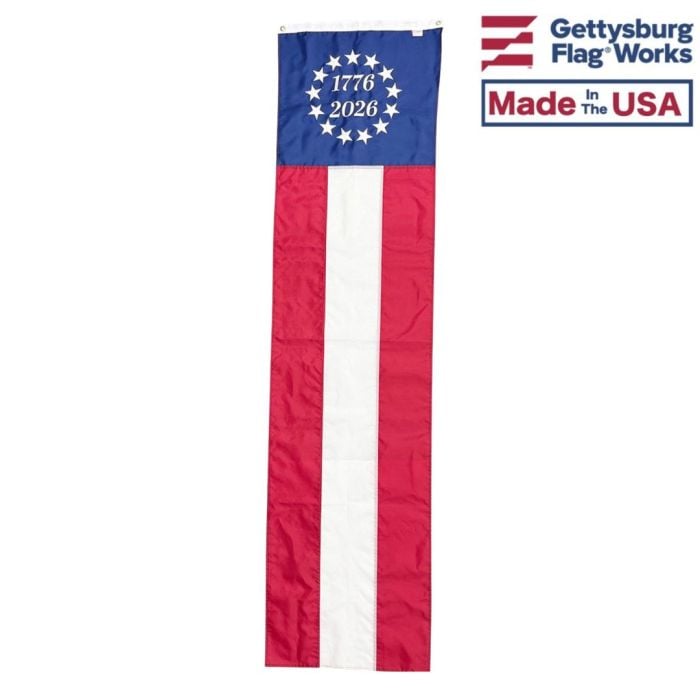 2x8' 1776 - 2026 Commemorative 250 Betsy Ross Patriotic Pulldown (Embroidered/Sewn)