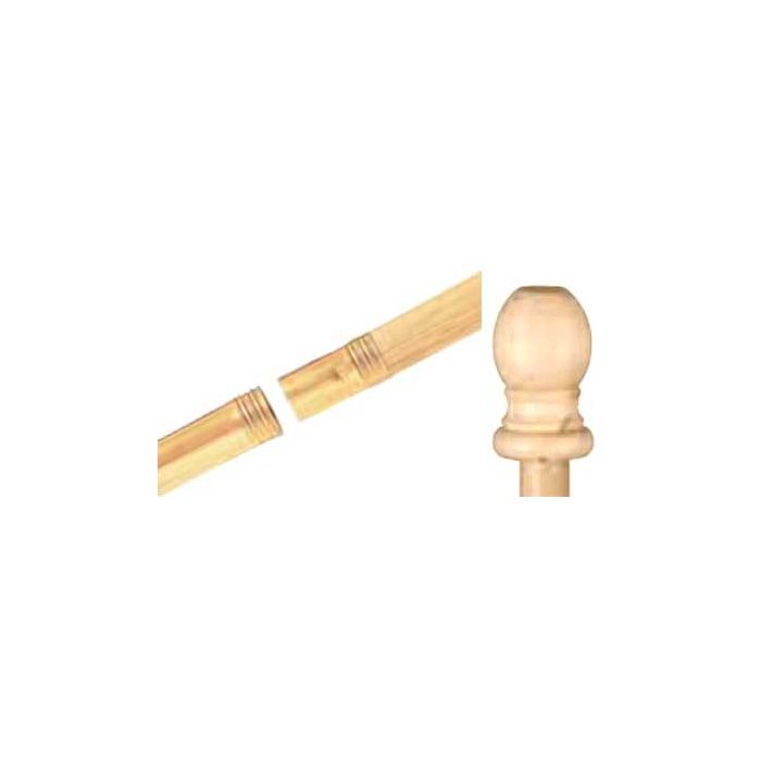 6' Natural Wood Pole with Wood Ball Top