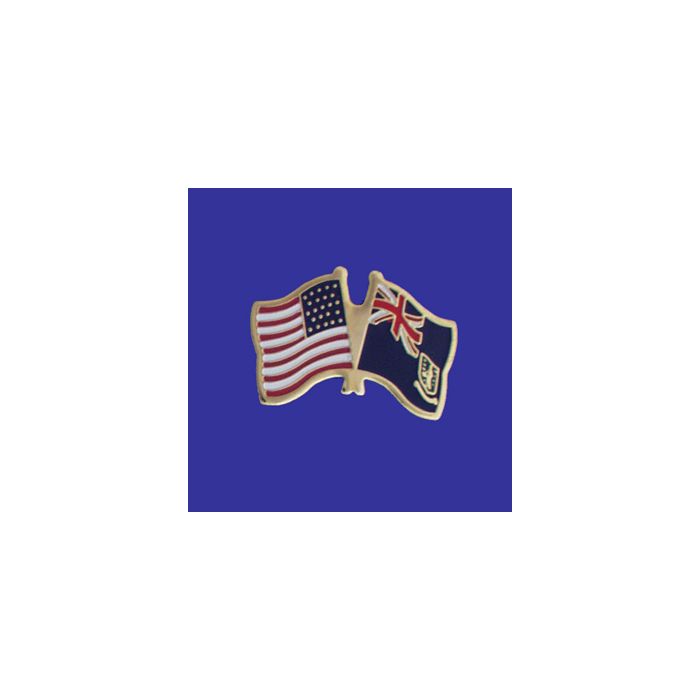 British Virgin Islands Lapel Pin (Double Waving Flag w/USA)